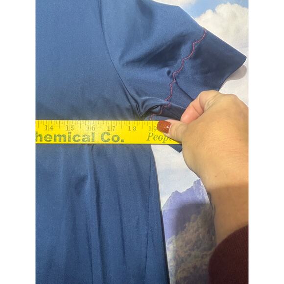 Vintage Shadowline 2pc set Pajamas Blue with rose accents Women's size 34 - Picture 3 of 7